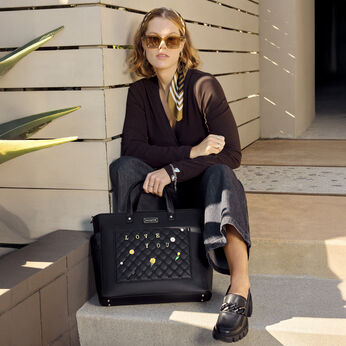 Loungefly The Mo Black Convertible Backpack & Tote Crossbody Pin Trader Bag, Image 2